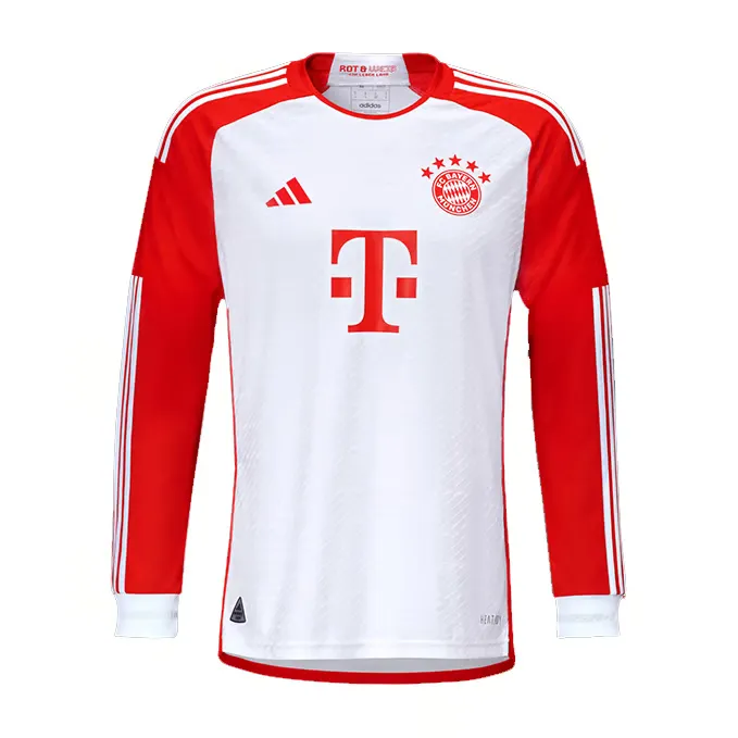 Men's Bayern Munich 2023/24 Home Authentic Long Sleeve Shirt