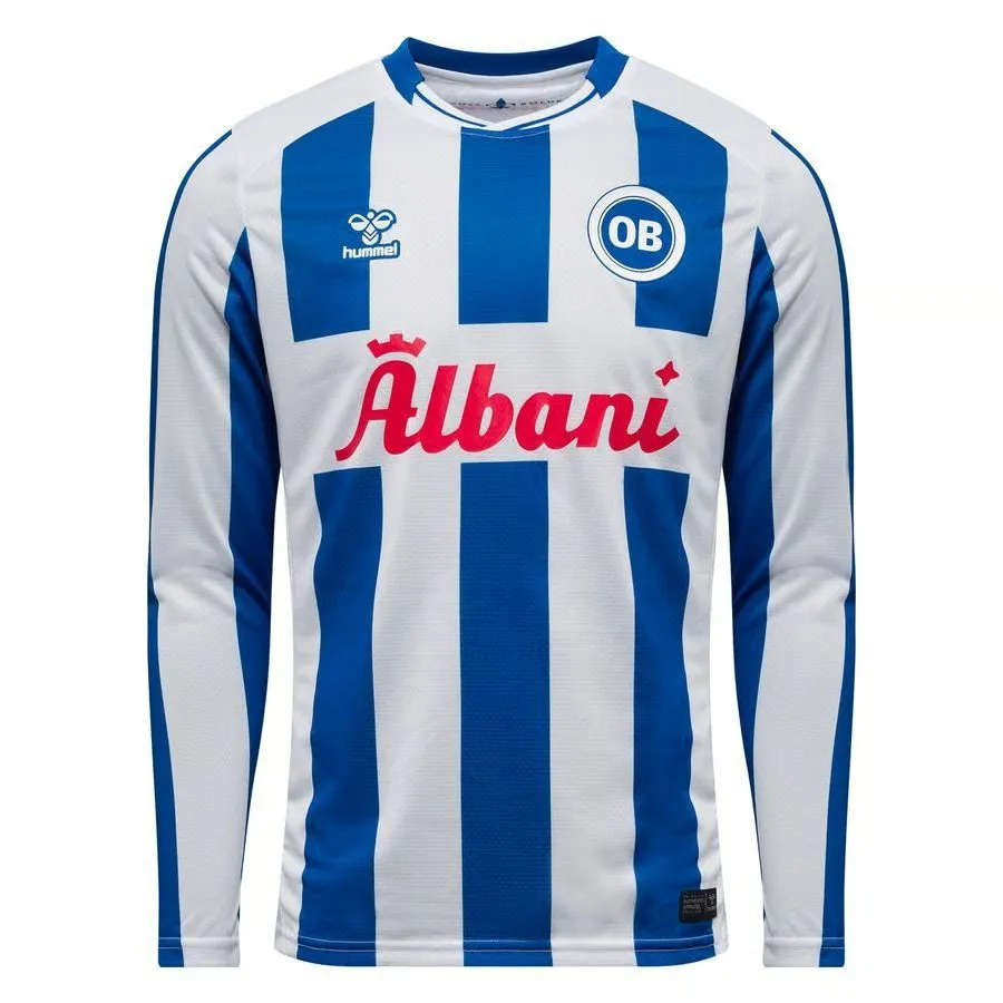 Men's Odense Boldklub 2025/26 Home Long Sleeve Shirt