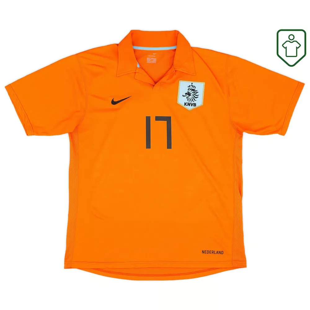 Men's Netherlands 2006/08 Home Retro Shirt V.Persie #17 - Image 2