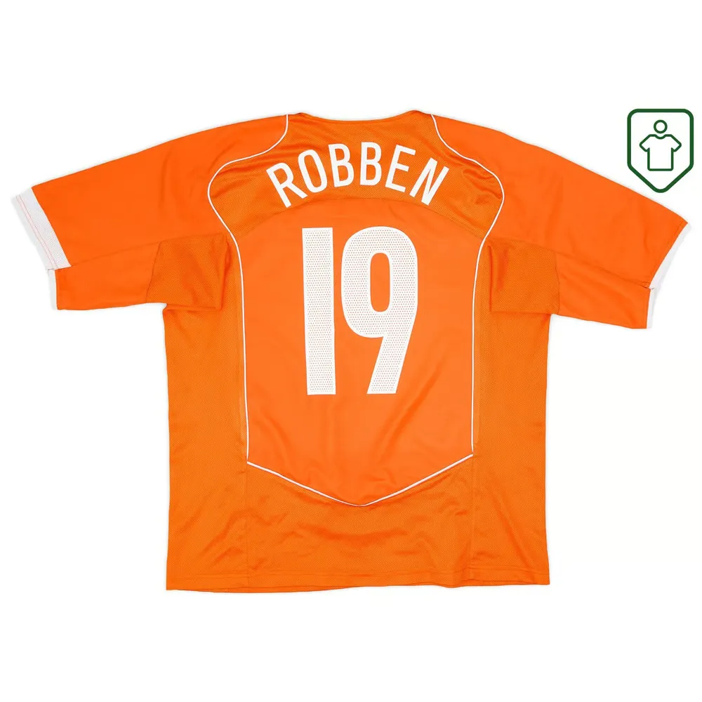 Men's Netherlands 2004/06 Home Retro Shirt Robben #19