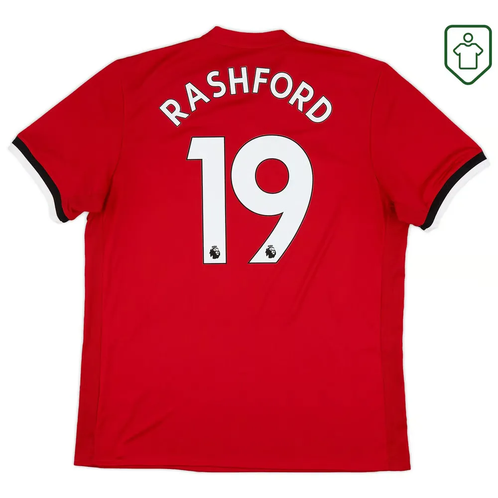 Men's Manchester United 2017/18 Home Retro Shirt Rashford #19