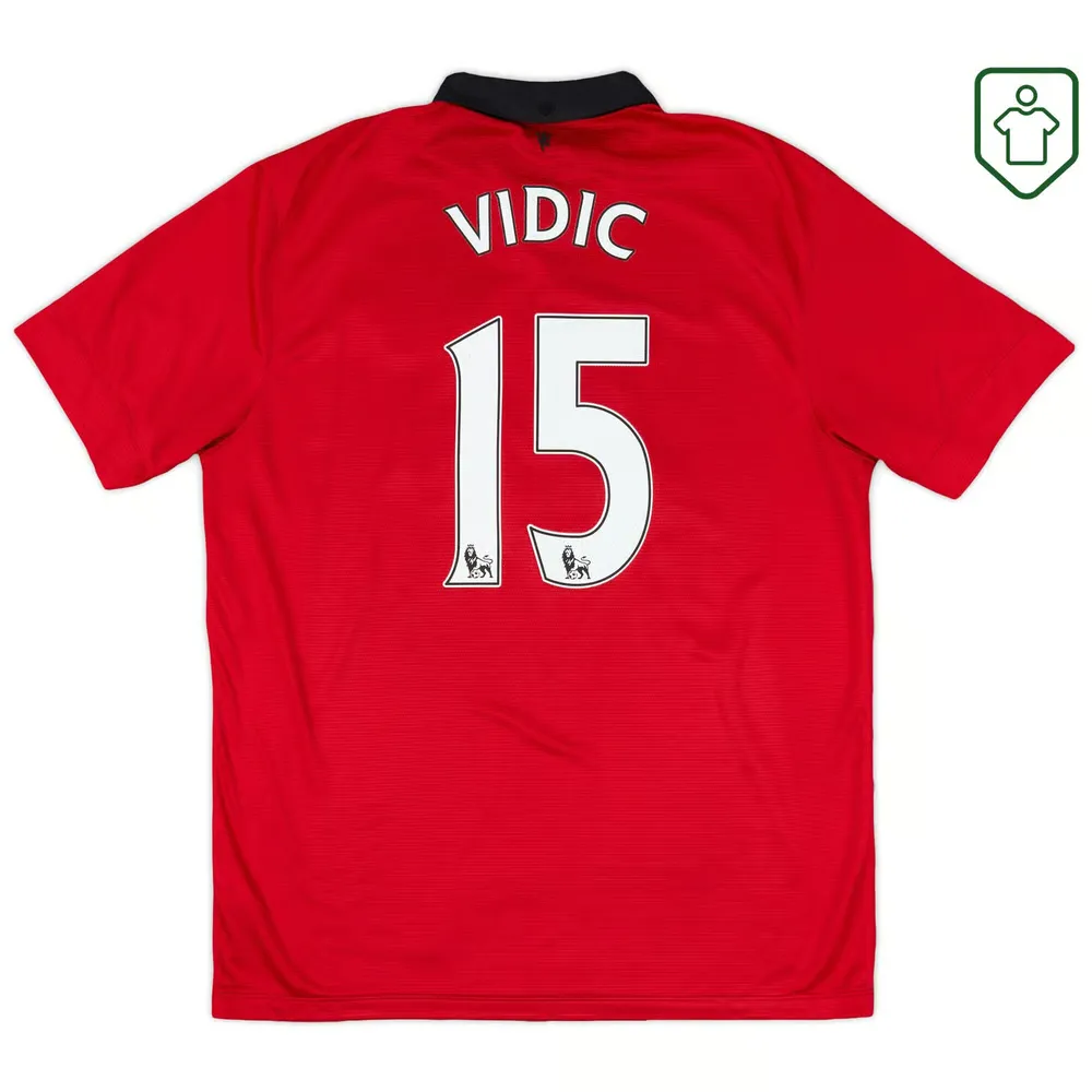 Men's Manchester United 2013/14 Home Retro Shirt Vidic #15