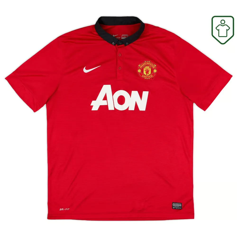 Men's Manchester United 2013/14 Home Retro Shirt Vidic #15 - Image 2