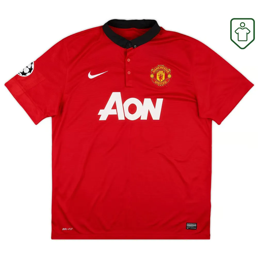 Men's Manchester United 2013/14 CL Home Retro Shirt Rooney #10 - Image 2