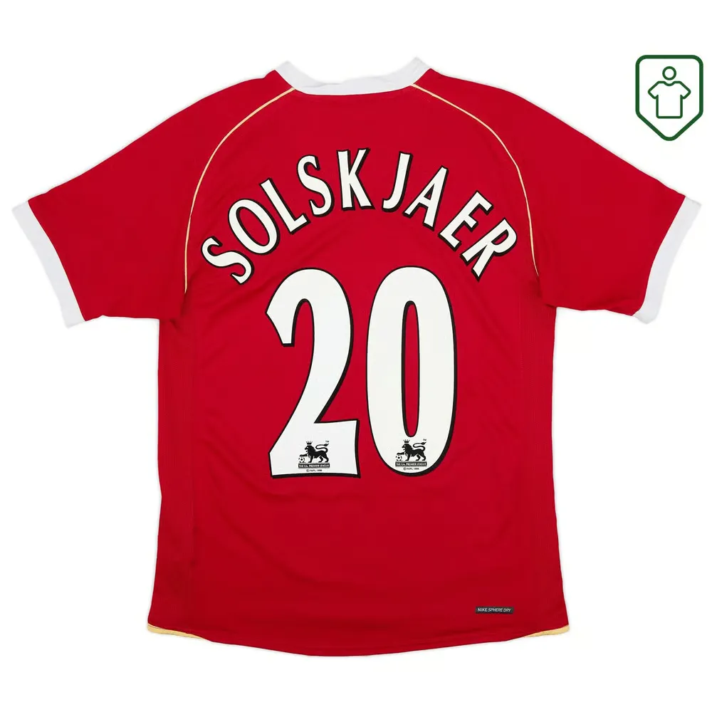 Men's Manchester United 2006/07 Home Retro Shirt Solsjkaer #20