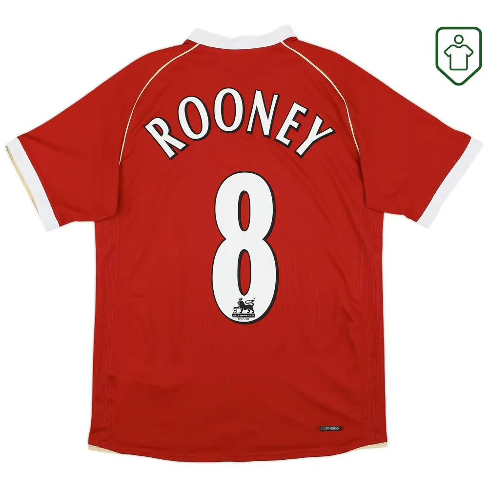 Men's Manchester United 2006/07 Home Retro Shirt Rooney #8