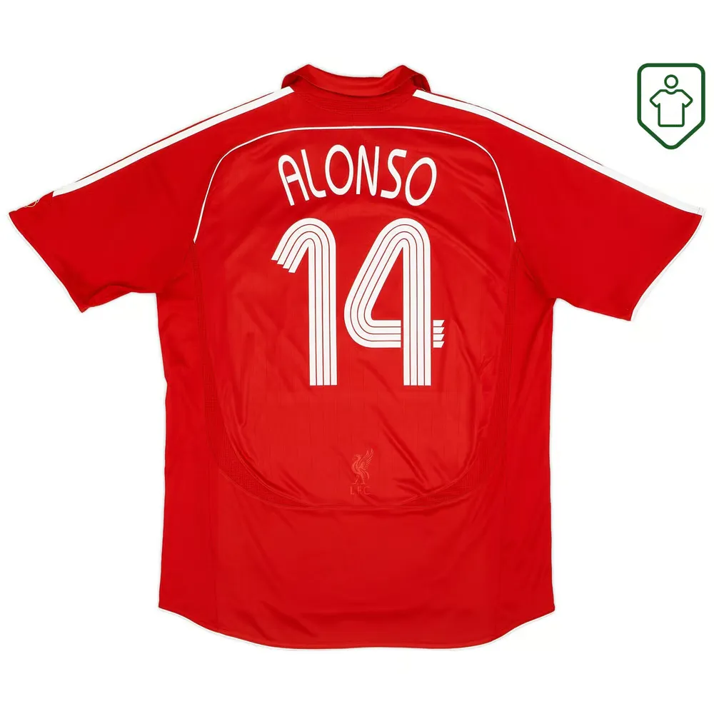 Men's Liverpool 2006/08 Home Retro Shirt Alonso #14