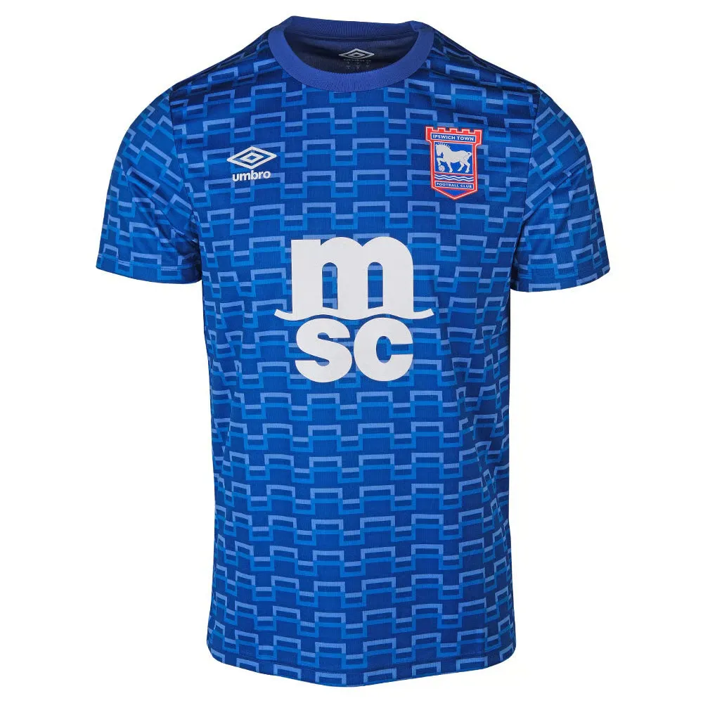 Men's Ipswich Town 2025/26 Home Warm Up Shirt