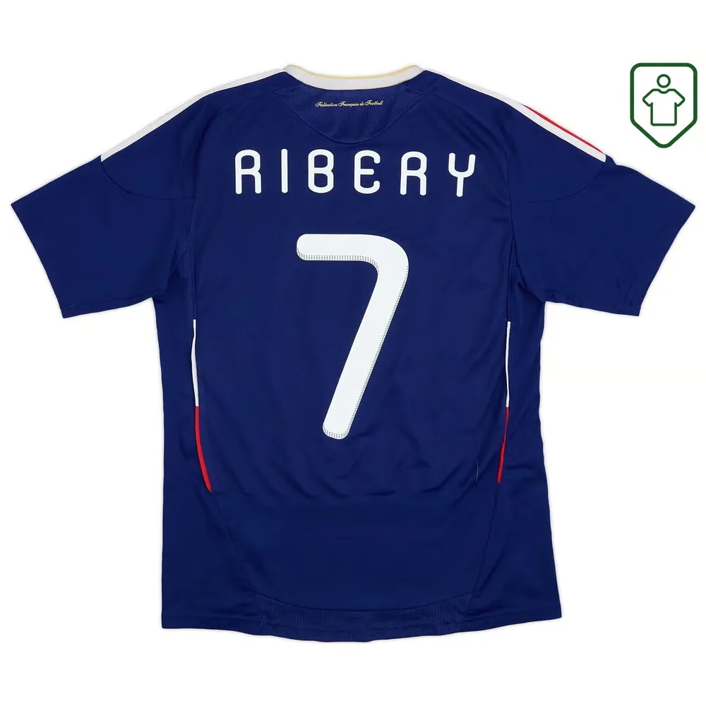 Men's France 2009/10 Home Retro Shirt Ribery #7