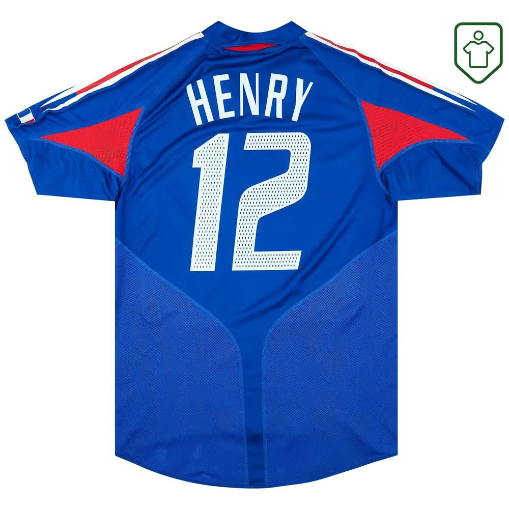 Men's France 2004/06 Home Retro Shirt Henry #12