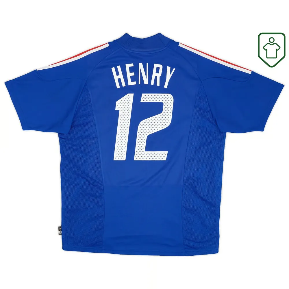Men's France 2002/04 Home Retro Shirt Henry #12