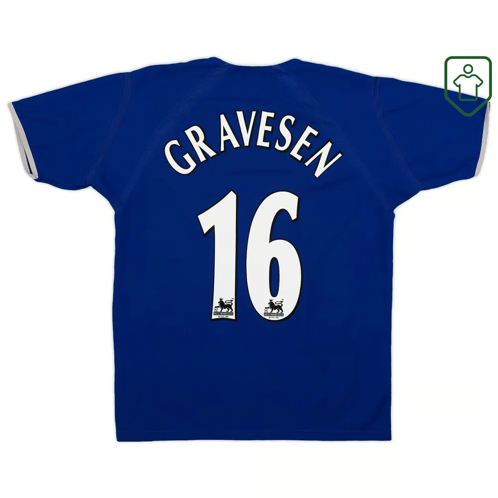 Men's Everton 2003/04 Home Retro Shirt Gravesen #16