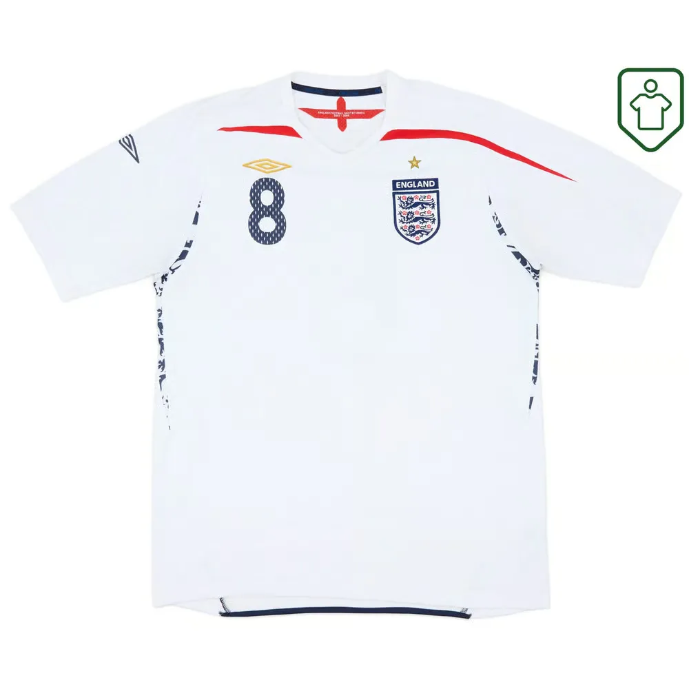 Men's England 2007/09 Home Retro Shirt Lampard #8 - Image 2