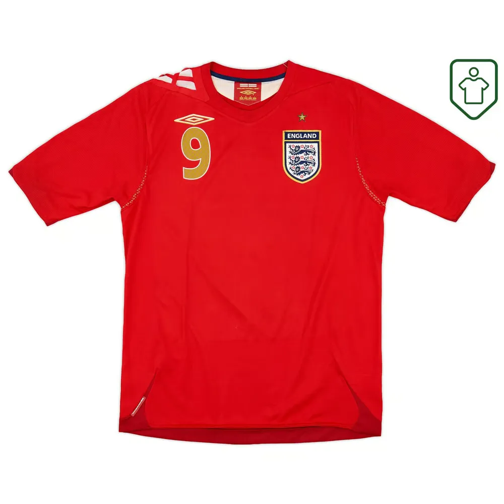 Men's England 2006/08 Away Retro Shirt Rooney #9 - Image 2