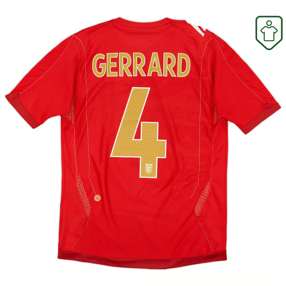 Men's England 2006/08 Away Retro Shirt Gerrard #4