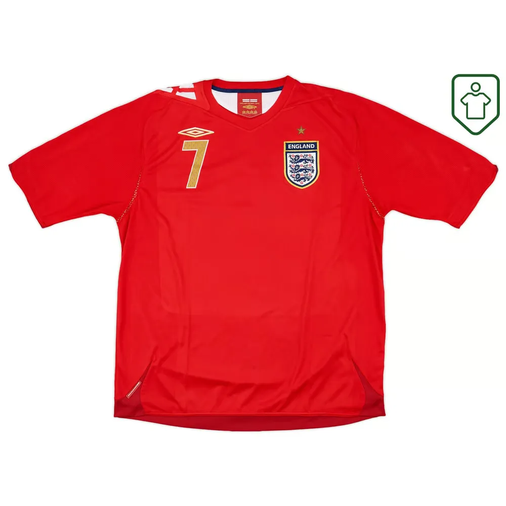 Men's England 2006/08 Away Retro Shirt Beckham #7 - Image 2