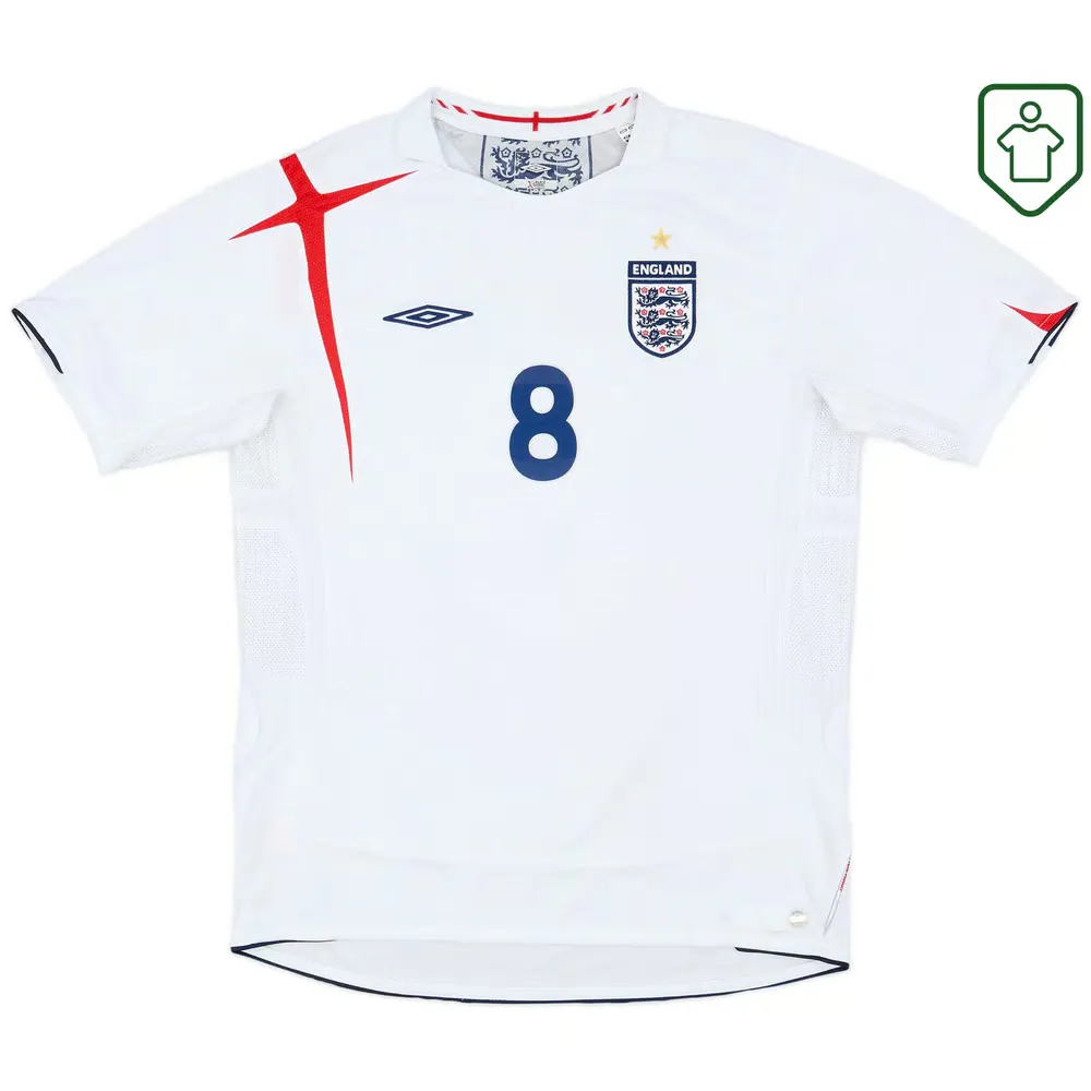 Men's England 2005/07 Home Retro Shirt Lampard #8 - Image 2