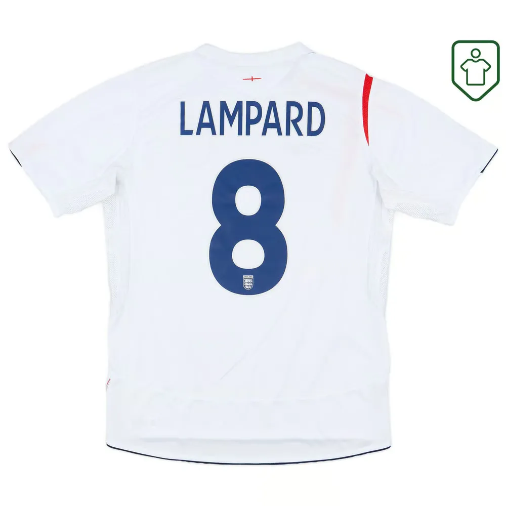 Men's England 2005/07 Home Retro Shirt Lampard #8