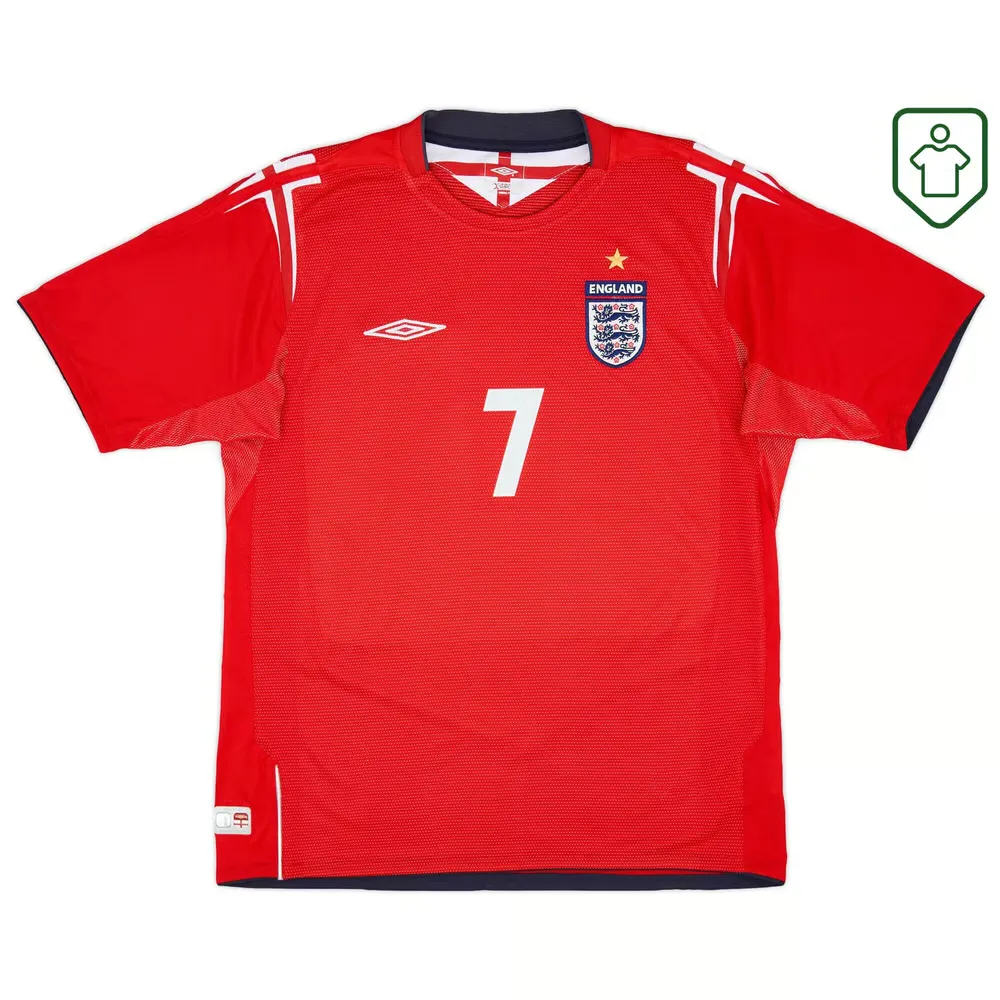 Men's England 2004/06 Away Retro Shirt Beckham #7 - Image 2