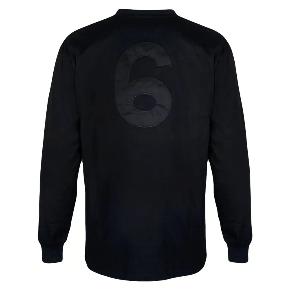 Men's England 1966 Retro Long Sleeve Black-Out Shirt #6
