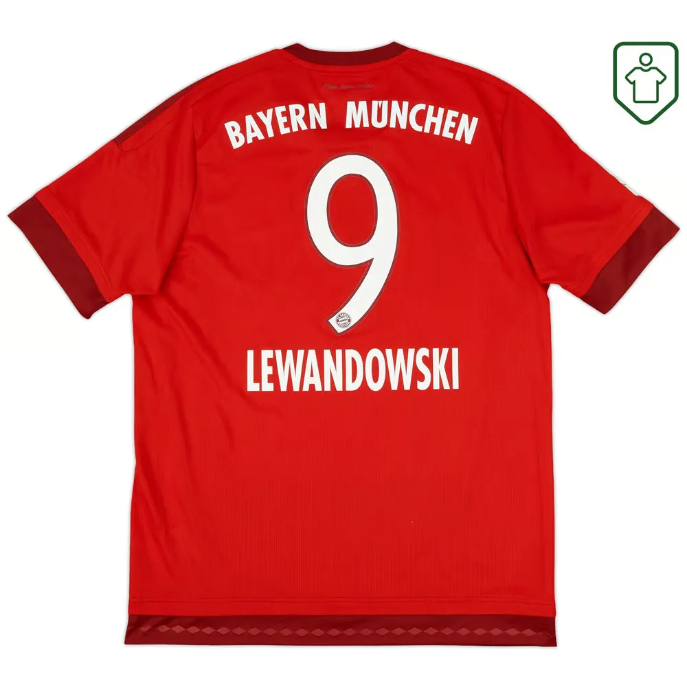 Men's Bayern Munich 2015/16 Home Retro Shirt Lewandowski #9