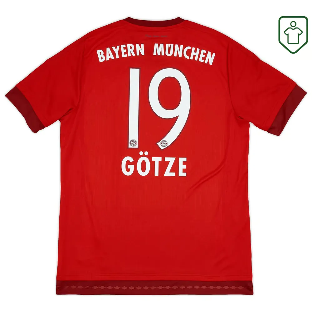 Men's Bayern Munich 2015/16 Home Retro Shirt Götze #19