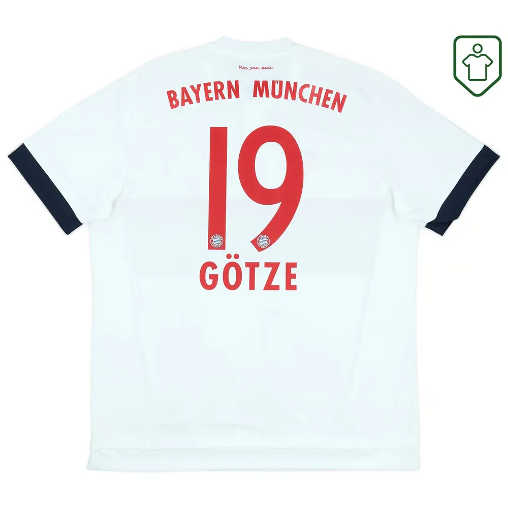 Men's Bayern Munich 2015/16 Away Retro Shirt Götze #19