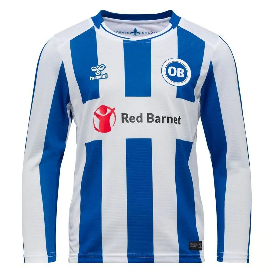 Kid's Odense Boldklub 2025/26 Home Long Sleeve Shirt