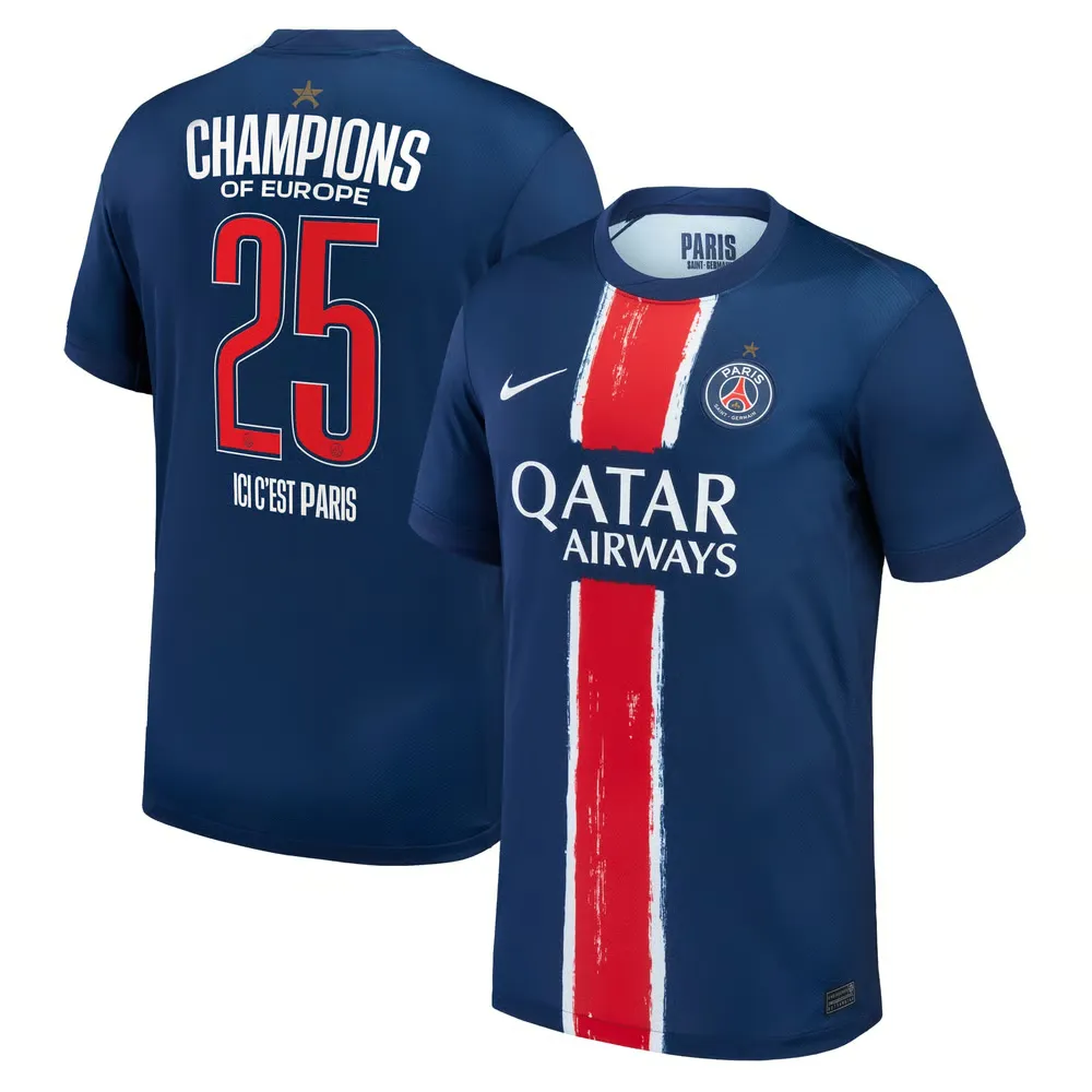 Women's PSG 2024/25 Home Collector Shirt - Champions of Europe 2025