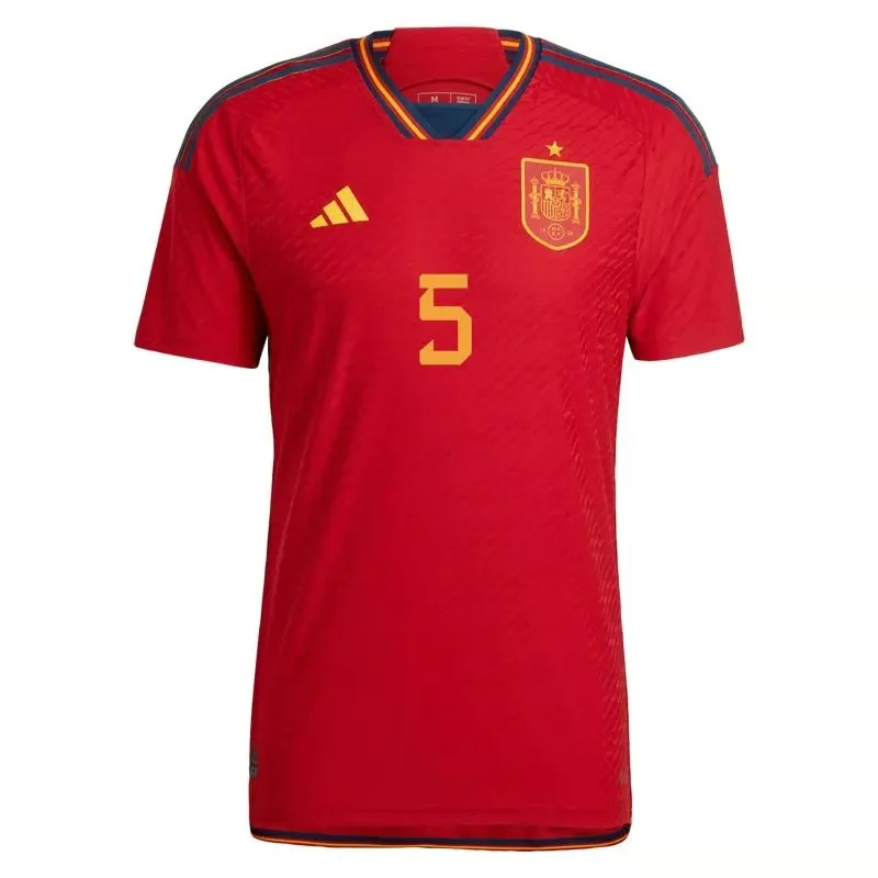 Sergio Busquets #5 Spain Home Jersey World Cup 2022 - Image 2