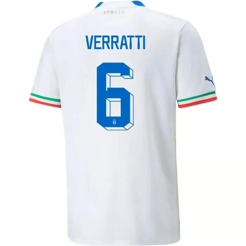 Marco Verratti #6 Italy Away Jersey World Cup 2022