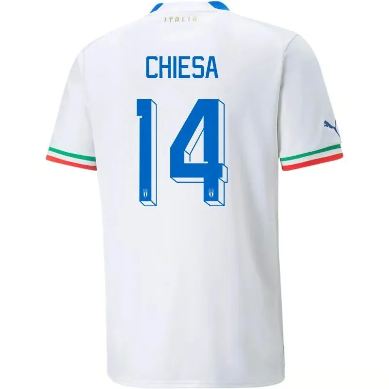 Federico Chiesa #14 Italy Away Jersey World Cup 2022