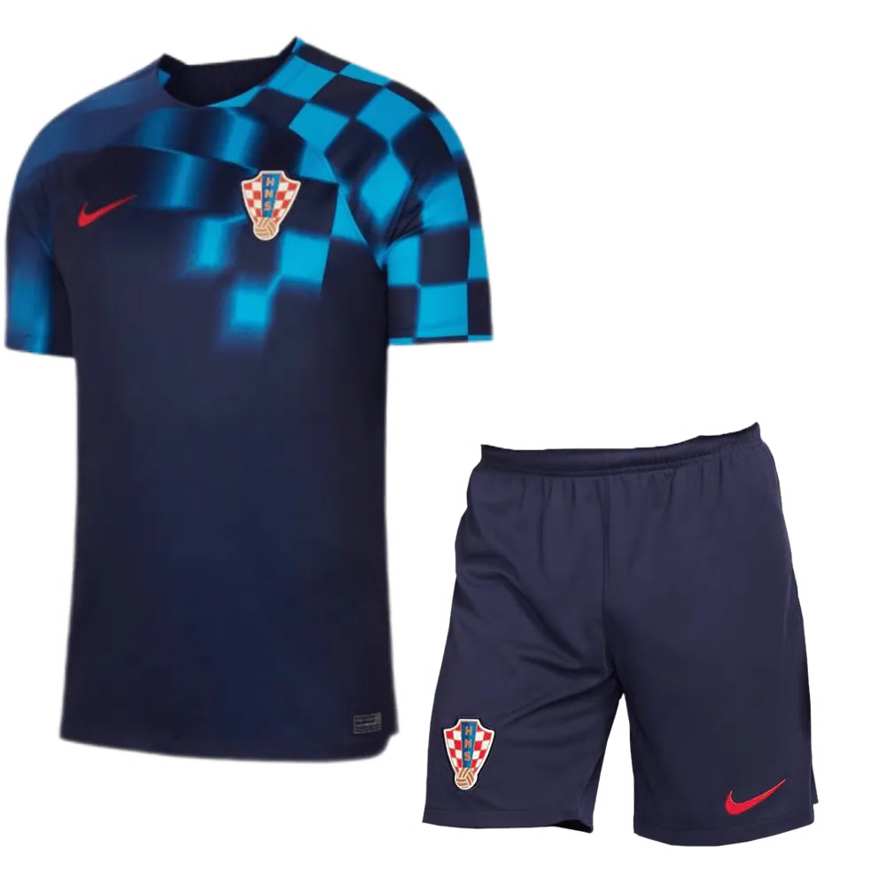 Kid's Croatia Away Jersey+Shorts World Cup 2022