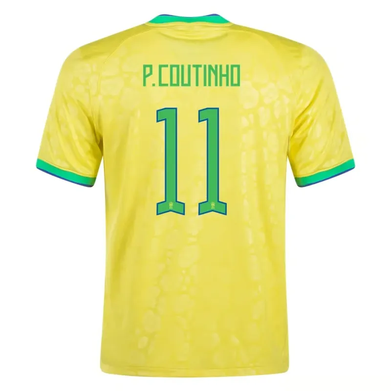 Philippe Coutinho #11 Brazil Home Jersey World Cup 2022