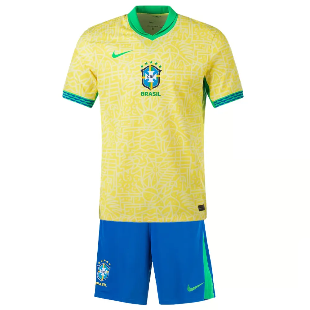 Kid's Brazil Home Jersey+Shorts Copa America 2024