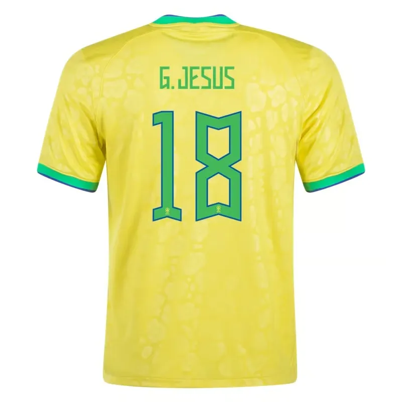 Gabriel Jesus #18 Brazil Home Jersey World Cup 2022