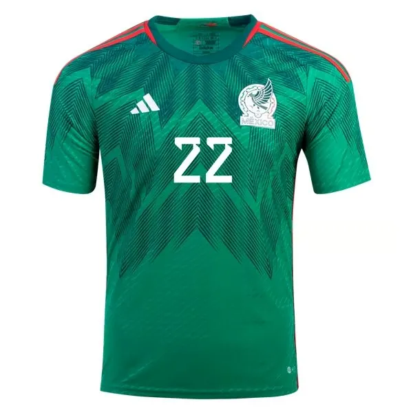 Hirving Lozano #22 Mexico Home Jersey World Cup 2022 - Image 2