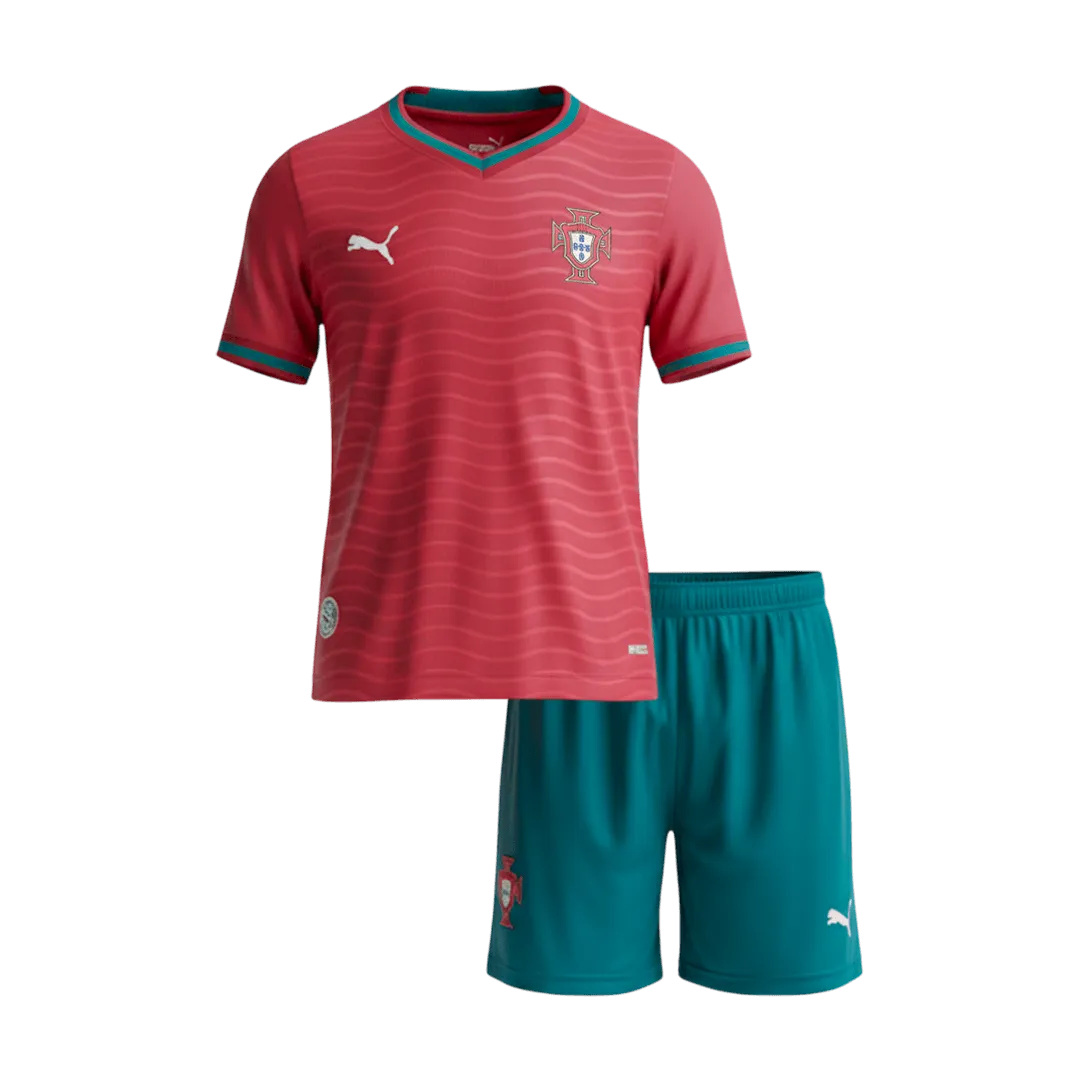 Portugal Home World Cup Kids Soccer Jerseys Kit 2026