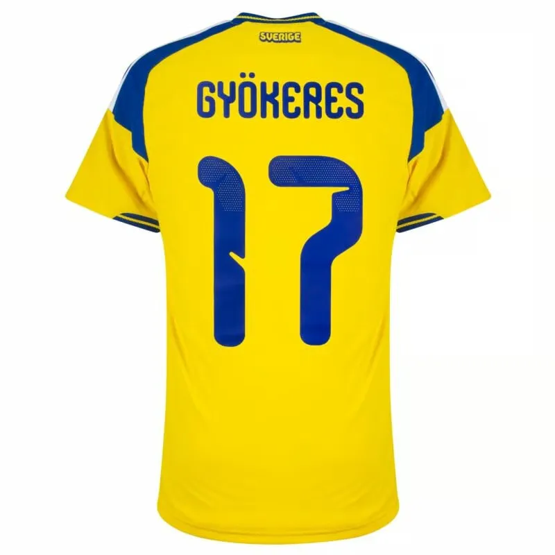 Men's Sweden 2026 Home Authentic World Cup Shirt GYÖKERES #17