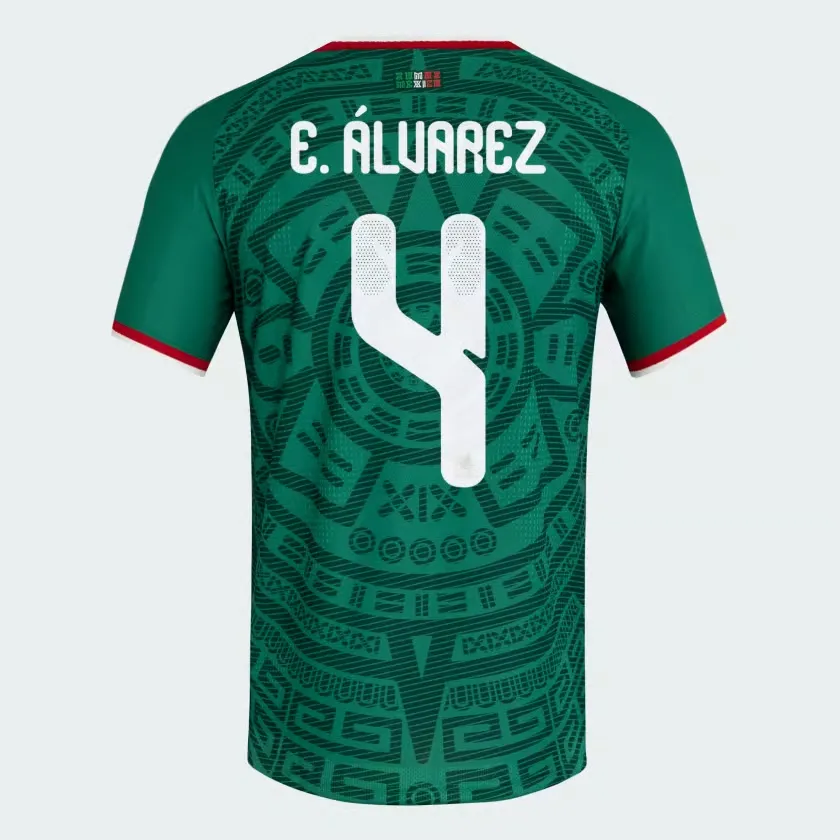 Women's Mexico 2026 Home Authentic World Cup Shirt E. ÁLVAREZ #4