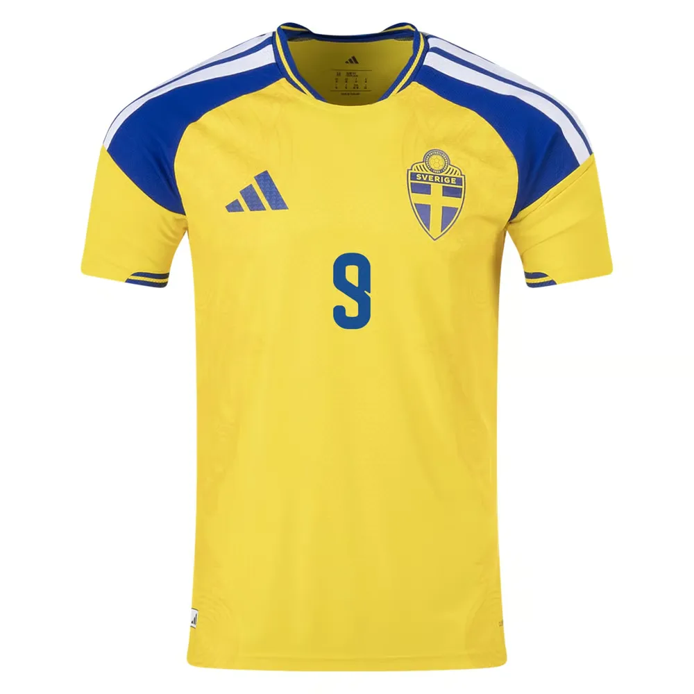 Kid's Sweden 2026 Home Authentic World Cup Shirt ISAK #9 - Image 2