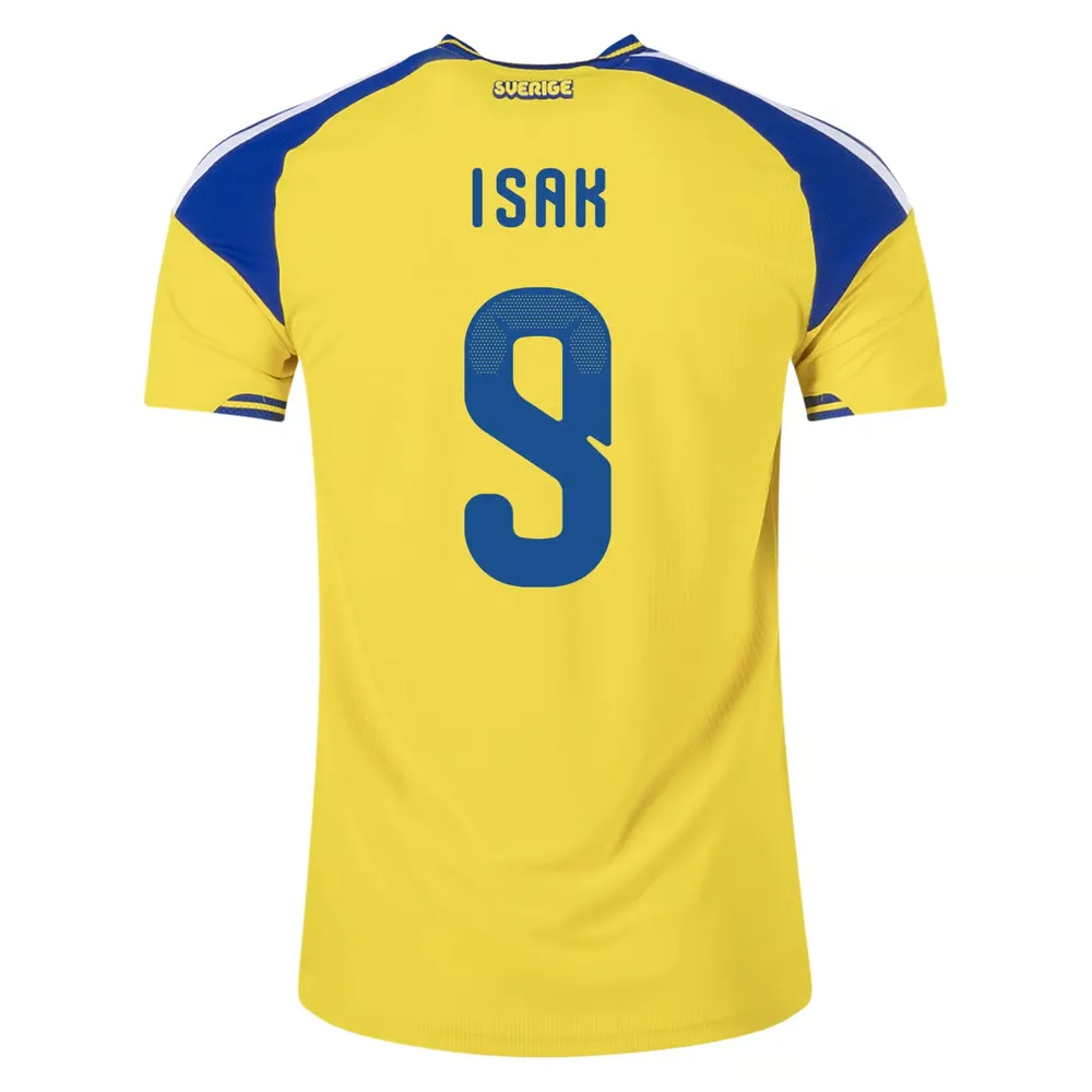 Kid's Sweden 2026 Home Authentic World Cup Shirt ISAK #9
