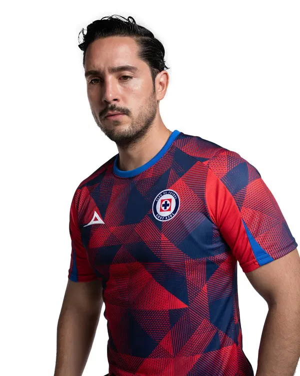 Men's Cruz Azul 2025/26 Third Warm Up Shirt - Red/Navy