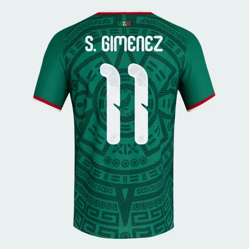 Men's Mexico 2026 Home Authentic World Cup Shirt S. GIMENEZ #11