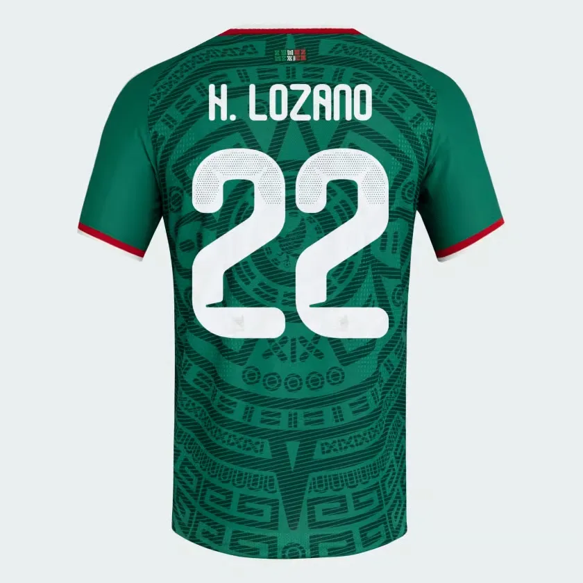 Kid's Mexico 2026 Home Authentic World Cup Shirt H. LOZANO #22