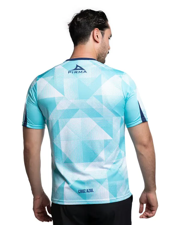 Women's Cruz Azul 2025/26 Third Warm Up Shirt - Turquoise/White - Image 2