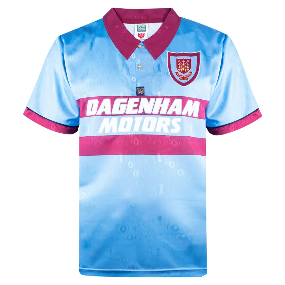 Men's West Ham United 1995 Centenary Away Retro Shirt - Sky Blue