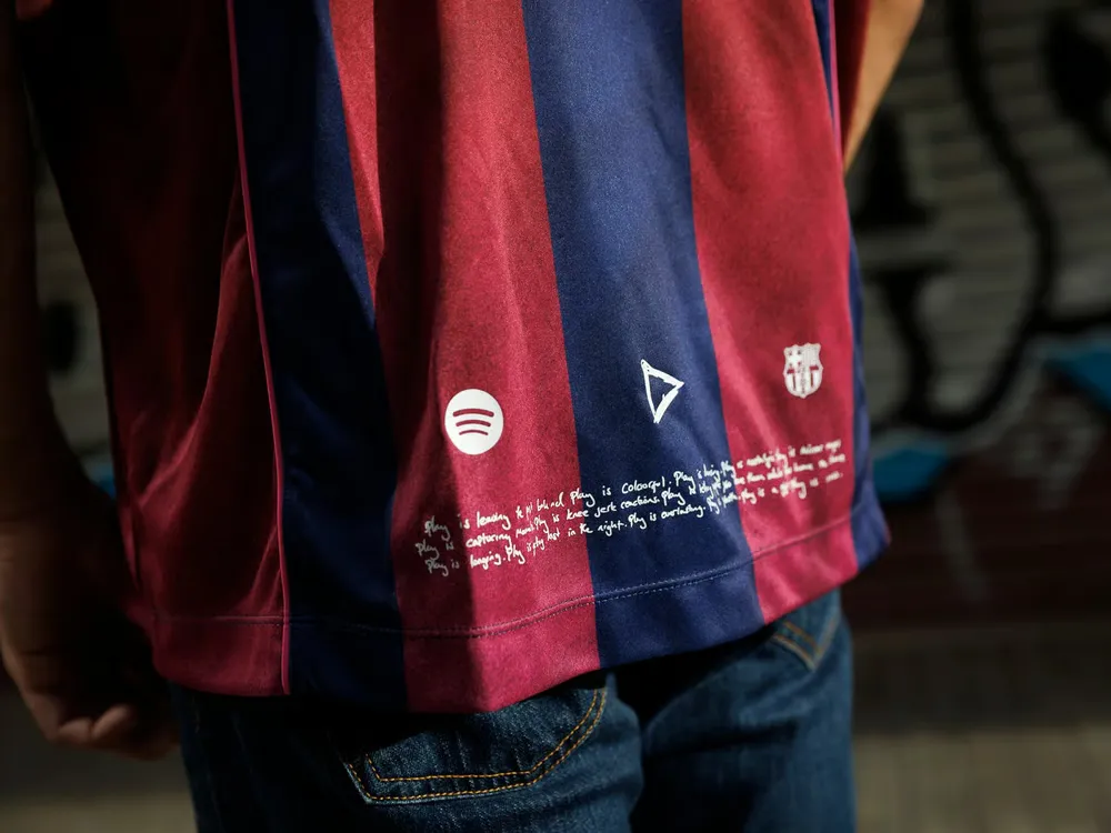 Men's Ed Sheeran x Spotify x FC Barcelona 2004/05 Home Retro Shirt - Image 2