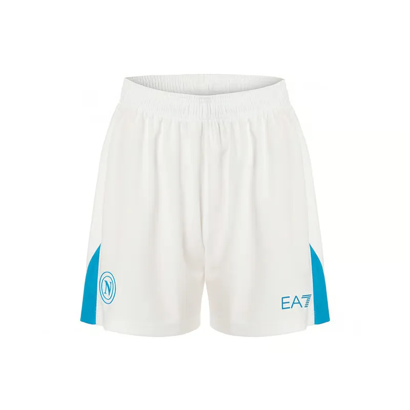 Men's Napoli 2024/25 Home Shorts - White/Sky Blue