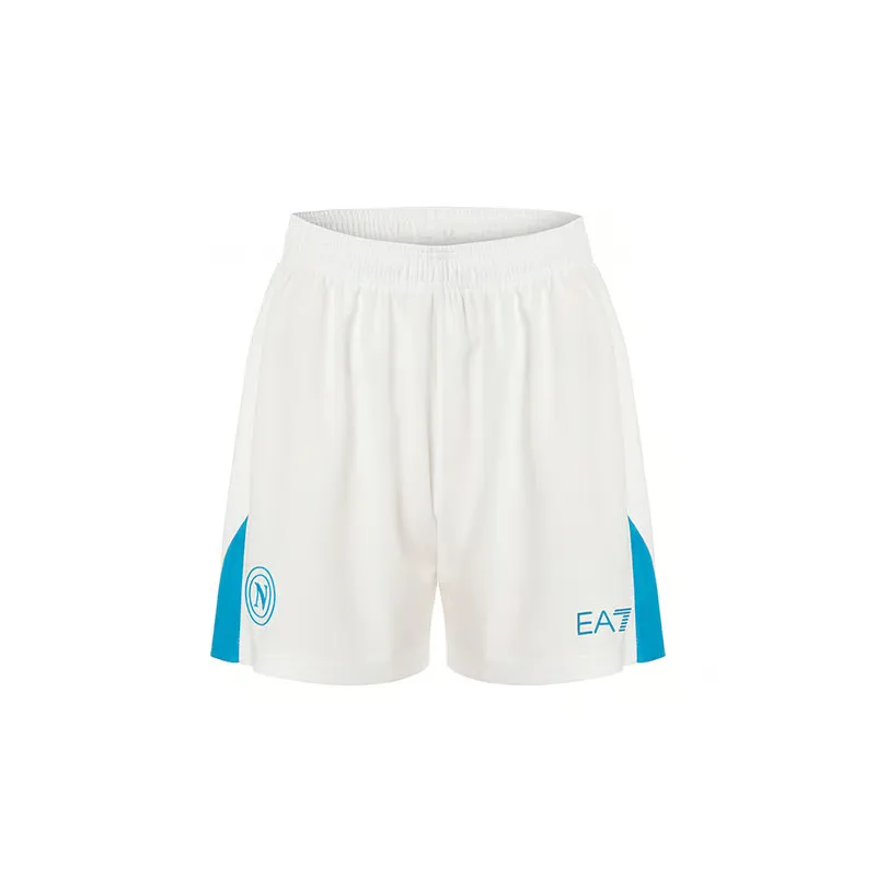 Kid's Napoli 2024/25 Home Shorts - White/Sky Blue